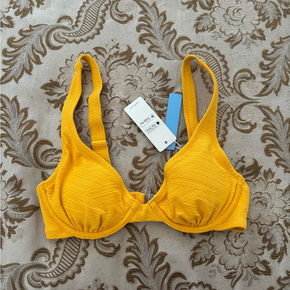 Cupshe Vibrant Yellow Bikini Top NWT